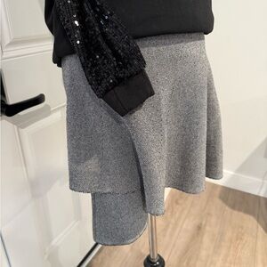 Zara Black and White Textured Skirt